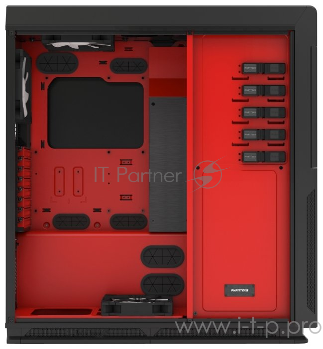 Корпус PHANTEKS Enthoo Primo SE Sand-blasting Black-Red, Red LED, без БП, алюминиевая лицевая и верхняя панели, боковое окно, Full-Tower