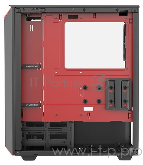 Корпус PHANTEKS Eclipse P300 Tempered Glass, Black-Red, RGB LED иллюминация, цельнометалический, Mid-Tower