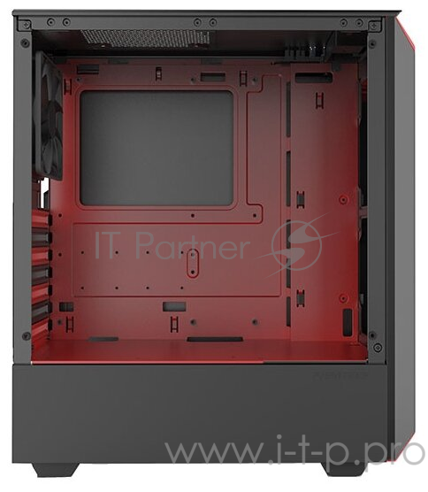 Корпус PHANTEKS Eclipse P300 Tempered Glass, Black-Red, RGB LED иллюминация, цельнометалический, Mid-Tower