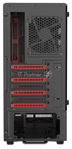 Корпус PHANTEKS Eclipse P300 Tempered Glass, Black-Red, RGB LED иллюминация, цельнометалический, Mid-Tower
