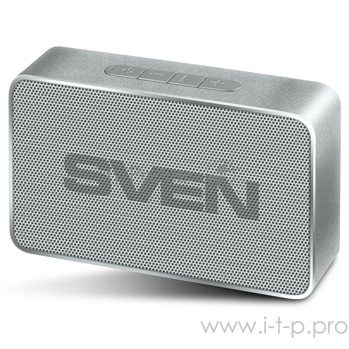 Портативная колонка SVEN PS-85, серебро (5 Вт, Bluetooth, FM, USB, microSD, 600мА*ч)