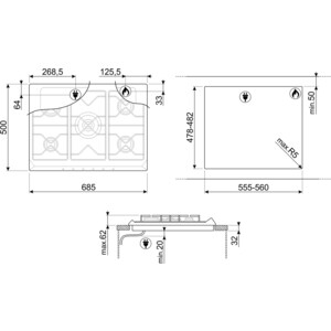 Встраиваемая варочная панель SMEG SRV876AOGH
