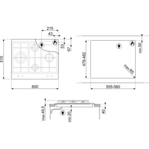 Встраиваемая варочная панель SMEG PX164L