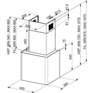 Вытяжка каминная Faber Lithos EG6 WH LED A45 белый управление: кнопочное (1 мотор)
