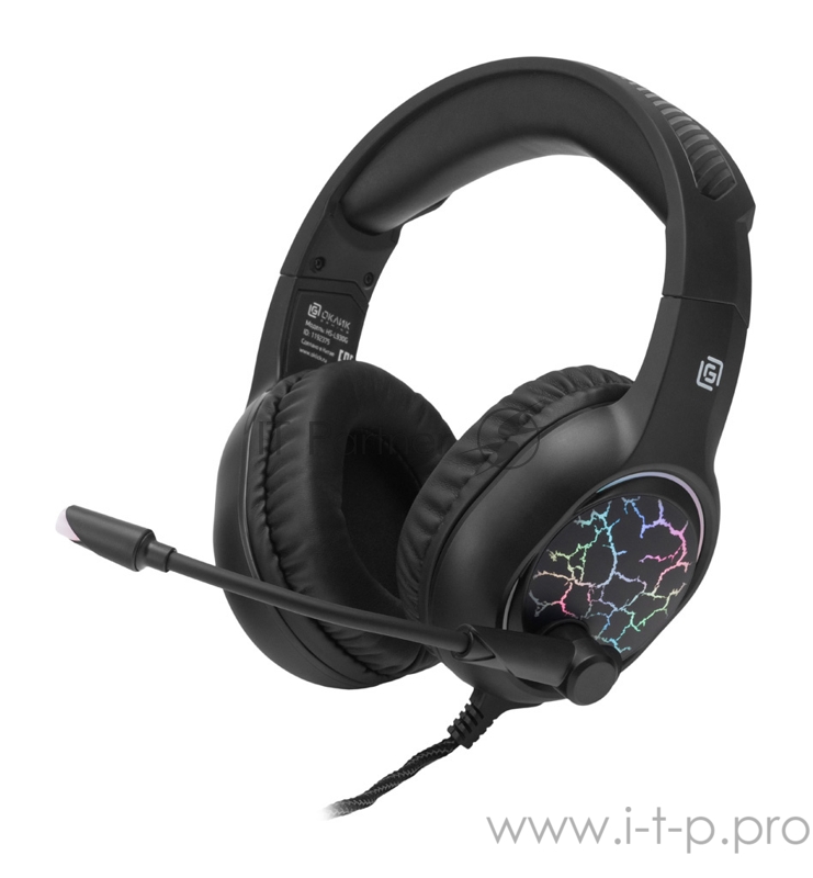 Наушники с микрофоном Oklick HS-L930G SNORTER черный/синий 2м мониторные USB оголовье (HS-L930G)