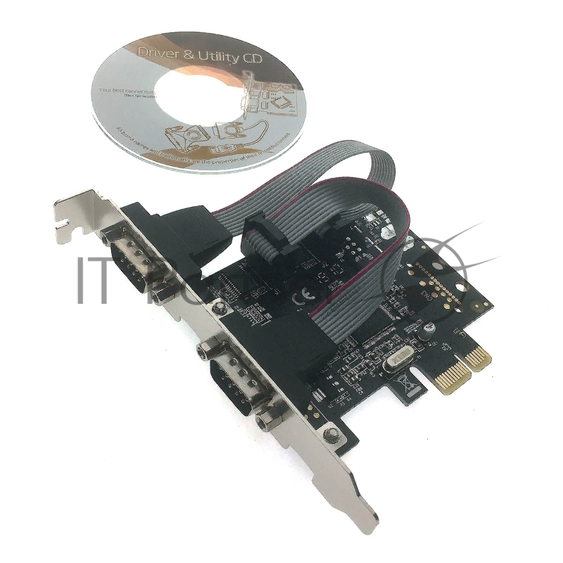 Контроллер PCI-E to 2 RS232 порт (2 COM/SERIAL port), chip MCS9922, FG-EMT03C-1-BU01, Espada (oem)