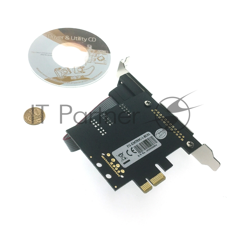 Контроллер PCI-E to 2 RS232 порт (2 COM/SERIAL port), chip MCS9922, FG-EMT03C-1-BU01, Espada (oem)