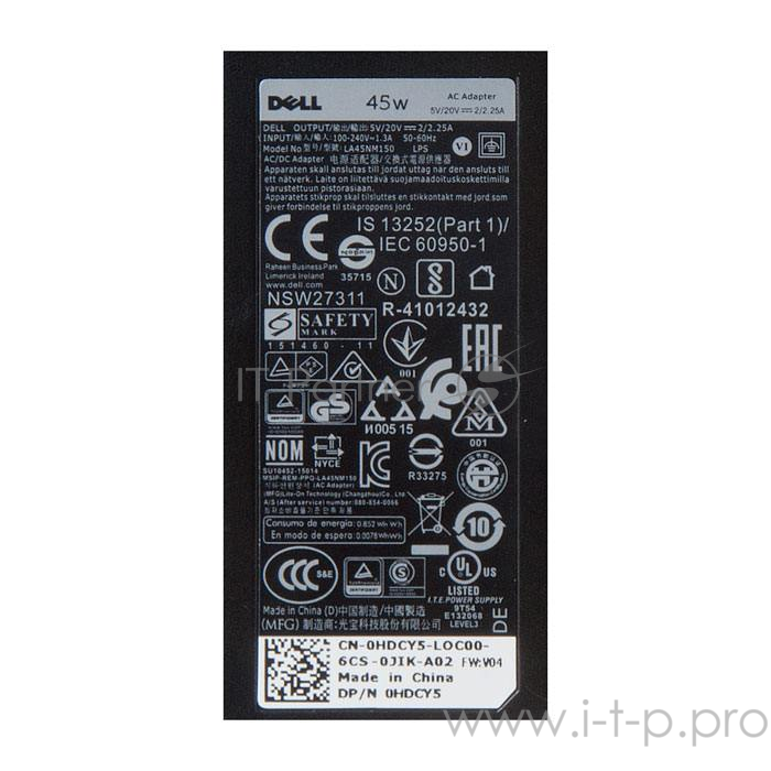 Блок питания для Dell 5V, 20V, 2A, 2.25A, 45W Type