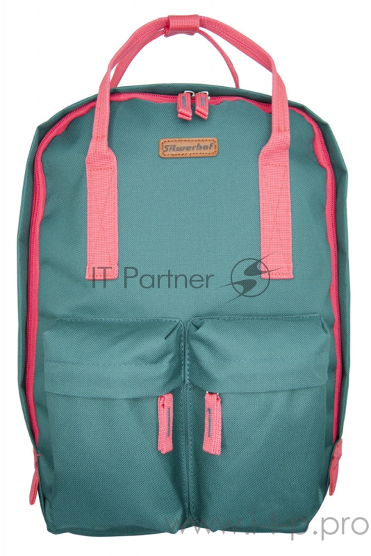 Рюкзак Silwerhof Cube зеленый/коралловый