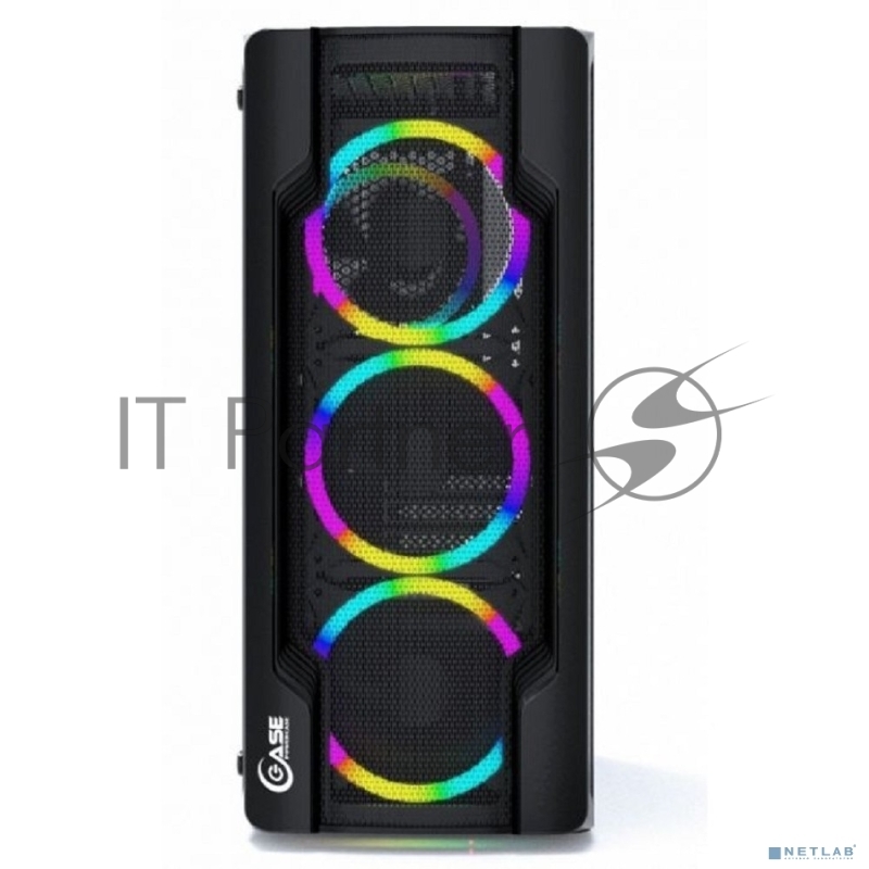 Корпус Powercase Mistral X4 Mesh LED, Tempered Glass, 4x 120mm 5-color fan, чёрный, ATX (CMIXB-L4)