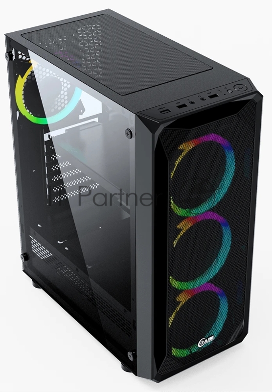 Корпус Powercase Mistral Z4 Mesh LED, Tempered Glass, 4x 120mm 5-color fan, чёрный, ATX (CMIZB-L4)