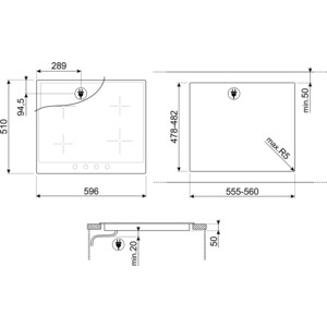 Встраиваемая индукционная панель SMEG SI764BSM
