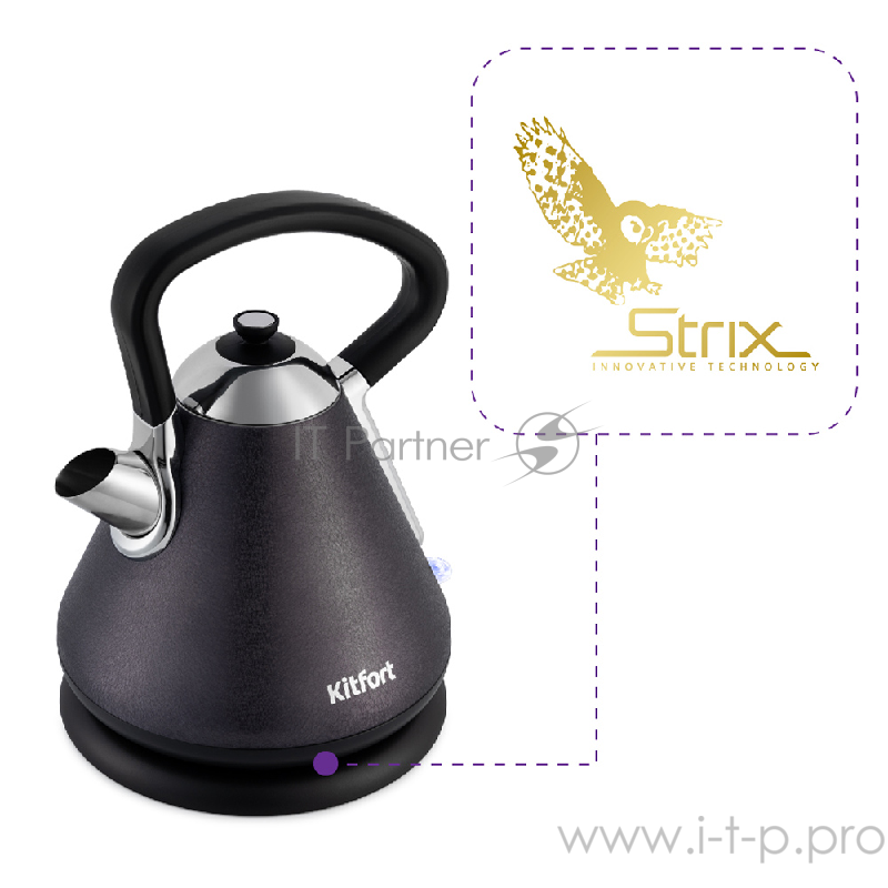 Чайник Kitfort КТ-697-1 чёрная кожа