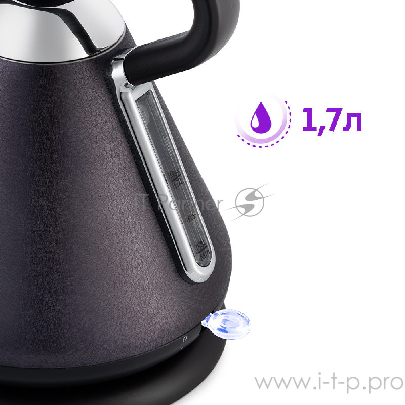 Чайник Kitfort КТ-697-1 чёрная кожа