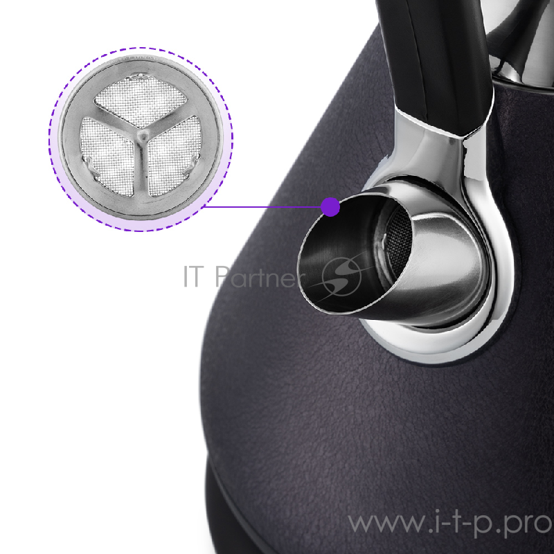 Чайник Kitfort КТ-697-1 чёрная кожа