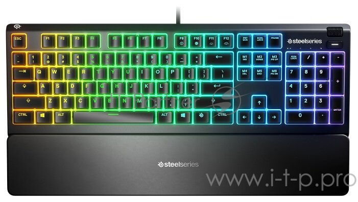 Клавиатура Steelseries Apex 3 RU черный USB Multimedia for gamer LED (подставка для запястий)