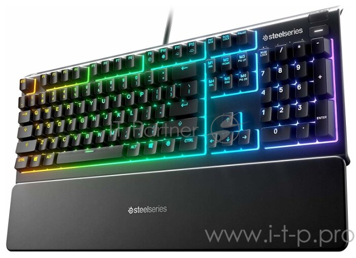 Клавиатура Steelseries Apex 3 RU черный USB Multimedia for gamer LED (подставка для запястий)