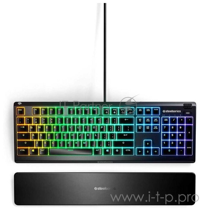 Клавиатура Steelseries Apex 3 RU черный USB Multimedia for gamer LED (подставка для запястий)