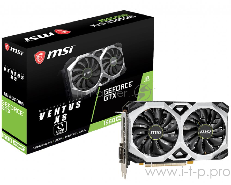 Видеокарта MSI PCI-E GTX 1660 SUPER VENTUS XS V1 nVidia GeForce GTX 1660SUPER 6144Mb 192bit GDDR6 1530/14000 DVIx1/HDMIx1/DPx1/HDCP Ret