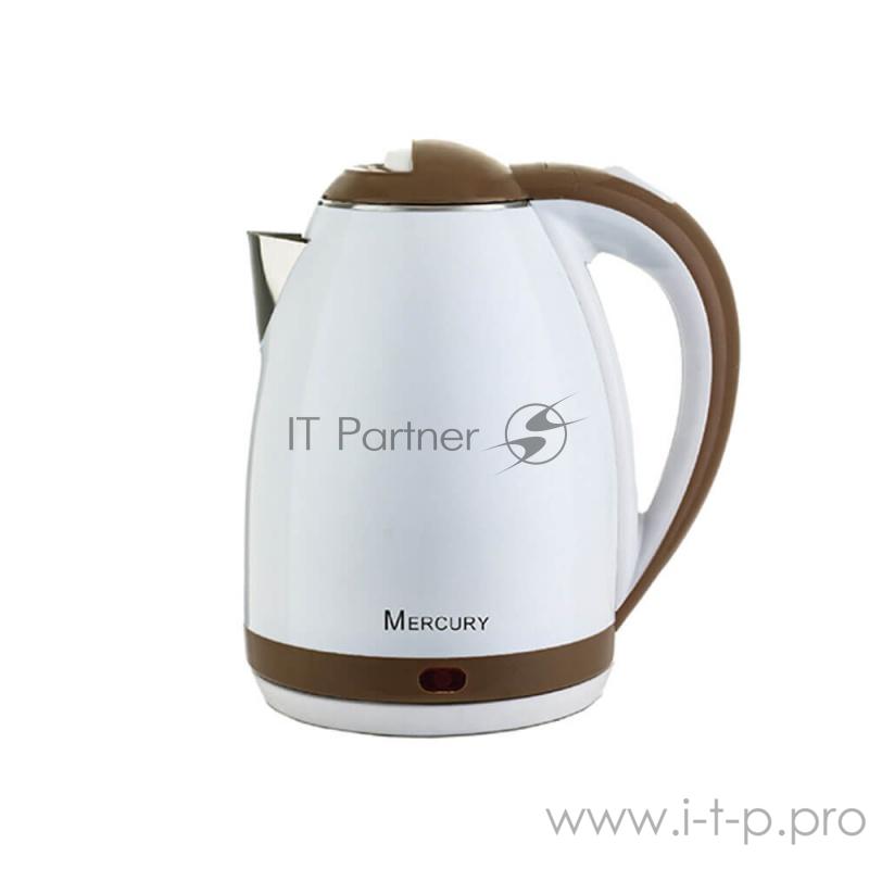 Чайник электрический Mercury MC-6735 (12) 2,0 л. 2000 W, нержавейка+пластик