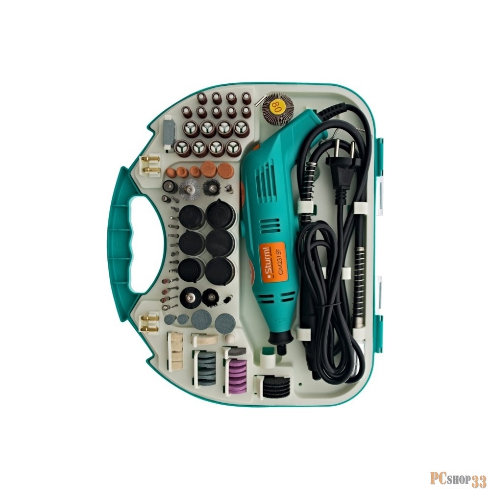 Гравер электрический Sturm, 8000-30000 об/мин, цанга 3,2 мм, гибкий вал, кейс, 210 акс.