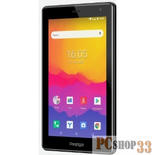 Планшет prestigio grace 4327 3G, PMT4327_3G_D_RU, singal SIM card, have call function,7 (600*1024) IPS display, 3G, 2.5D TP G+G display, up to 1.3GHz quad core processor, Android 8.1 Go, 1GB DDR, 16GB Flash, 0.3MP front + 2.0MP rear camera, 3000mAh b