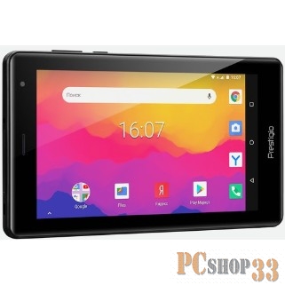 Планшет prestigio grace 4327 3G, PMT4327_3G_D_RU, singal SIM card, have call function,7 (600*1024) IPS display, 3G, 2.5D TP G+G display, up to 1.3GHz quad core processor, Android 8.1 Go, 1GB DDR, 16GB Flash, 0.3MP front + 2.0MP rear camera, 3000mAh b