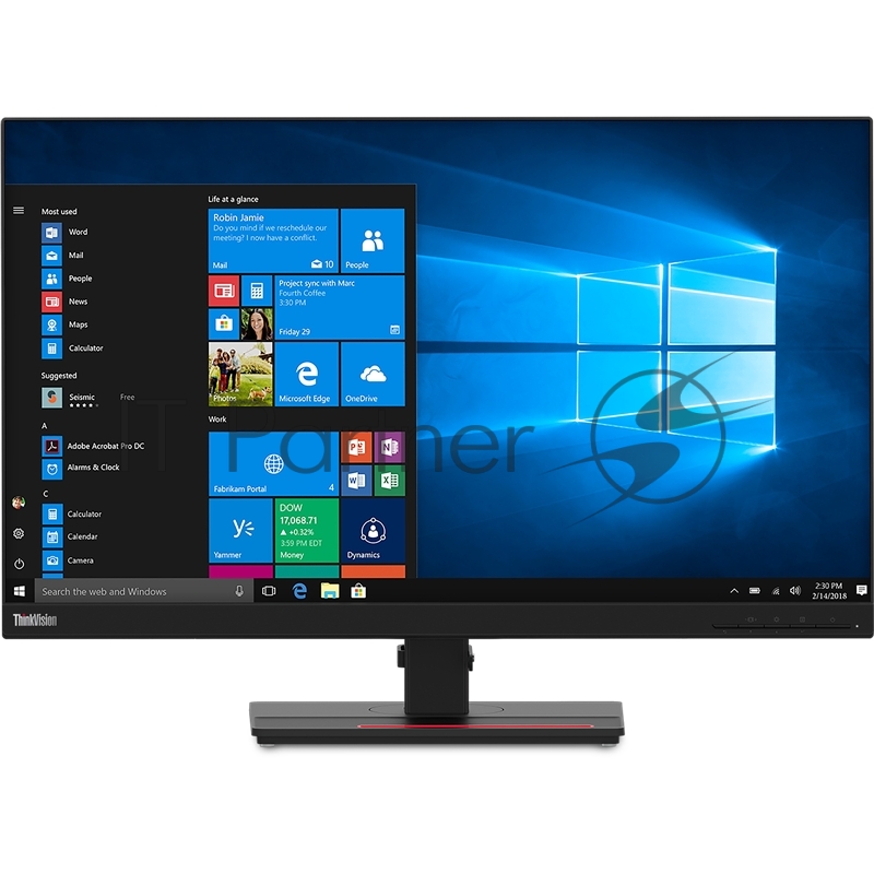 Монитор Lenovo ThinkVision T27q-20 27 16:9 QHD (2560x1440) IPS, 4ms, CR 1000:1, DCR 3M:1, BR 350, 178/178, 1xHDMI1.4, 1xDP1.2, USB Hub(4 x USB 3.0), 1xAudio Port (3.5 mm), LTPS, 3YR Exchange