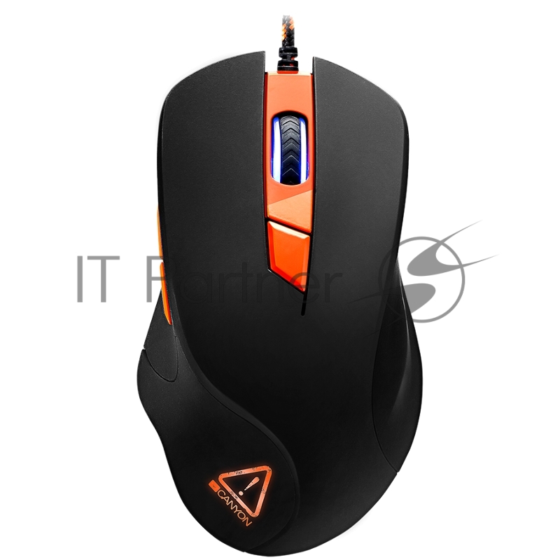 Мышь Wired Gaming Mouse with 6 programmable buttons, Pixart optical sensor, 4 levels of DPI and up to 3200, 5 million times key life, 1.65m Braided USB cable,rubber coating surface and colorful RGB lights, size:130*75*40mm, 140g