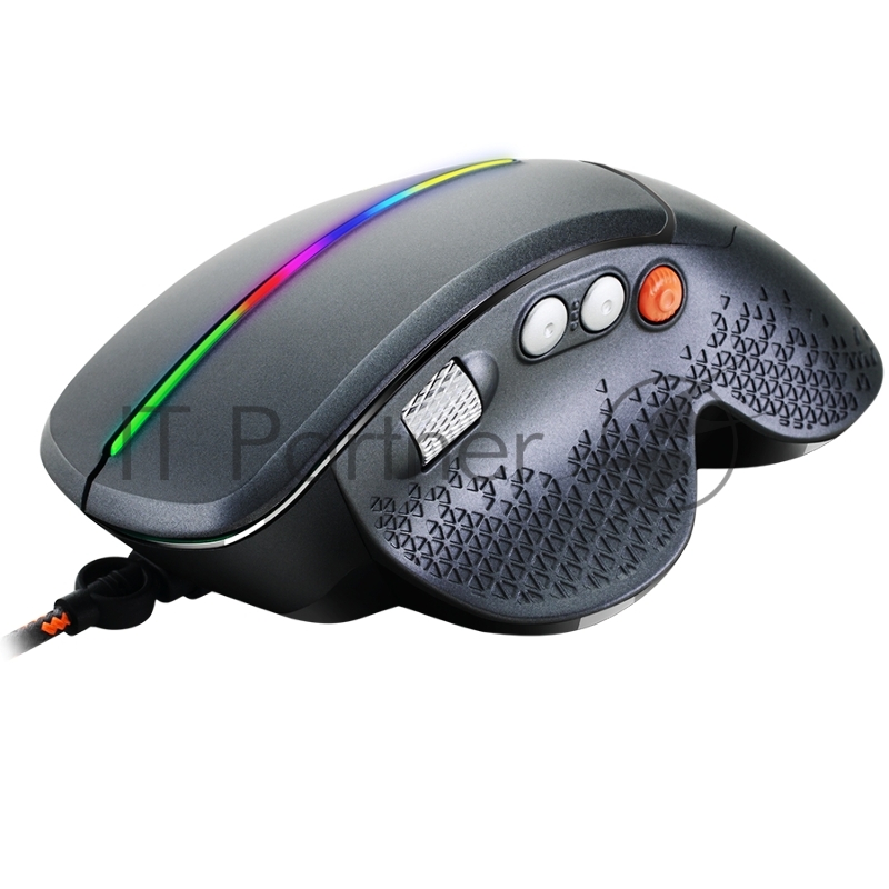 Мышь Wired High-end Gaming Mouse with 6 programmable buttons, sunplus optical sensor, 6 levels of DPI and up to 6400, 2 million times key life, 1.65m Braided USB cable,Matt UV coating surface and RGB lights with 7 LED flowing mode, size:123*81*53mm,