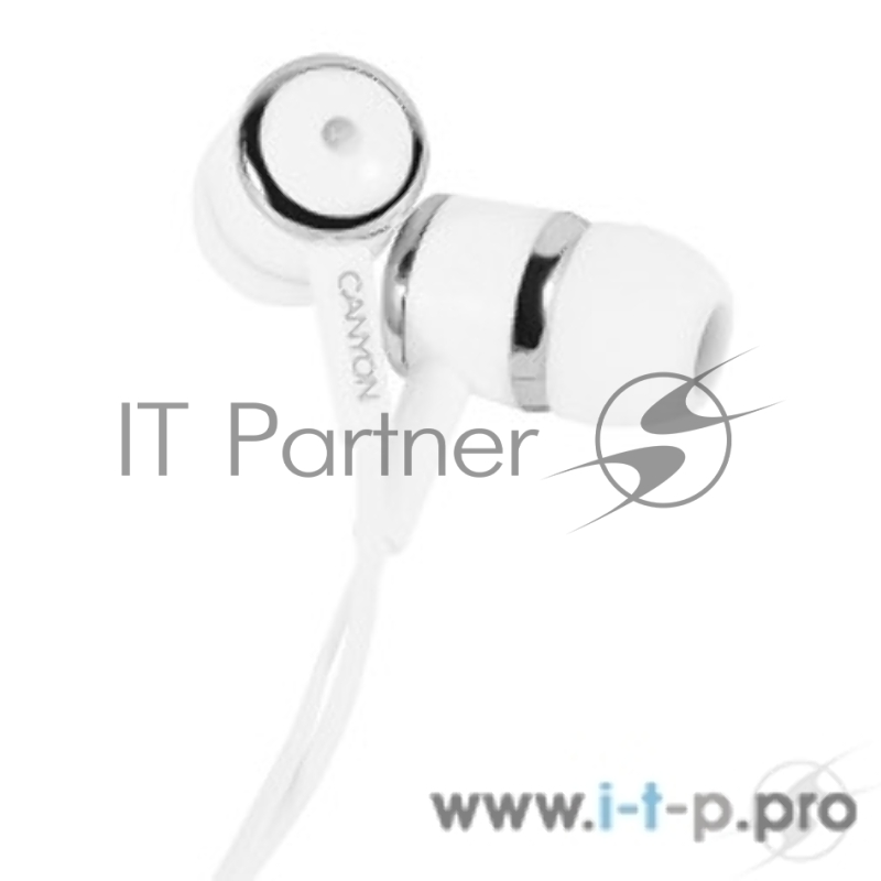Наушники CANYON CNE-CEPM01W Stereo earphones with microphone, White