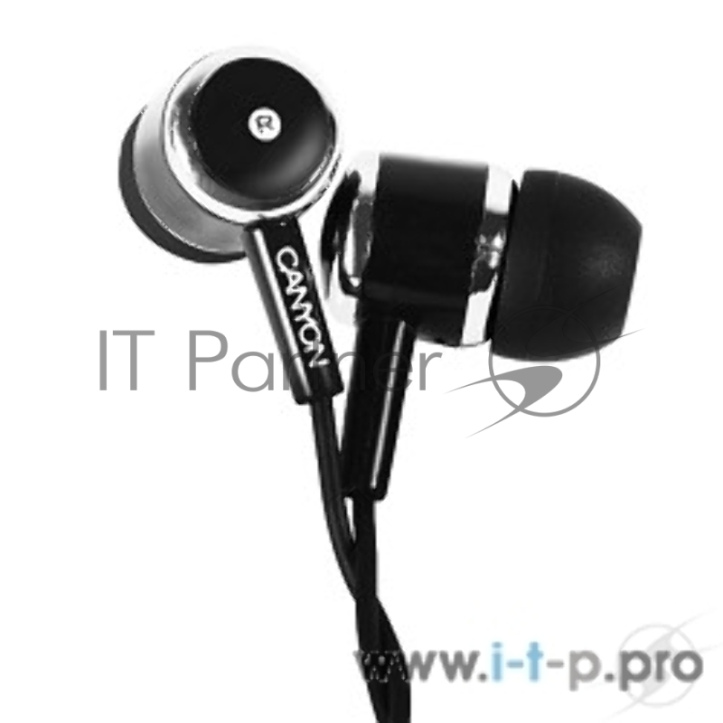 Наушники CANYON CNE-CEPM01B Stereo earphones with microphone, Black