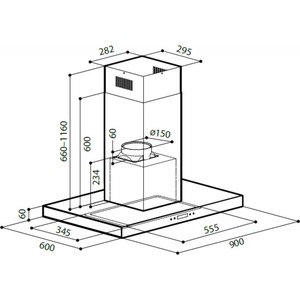 Вытяжка Lex SOLARIS ISOLA 900 BLACK