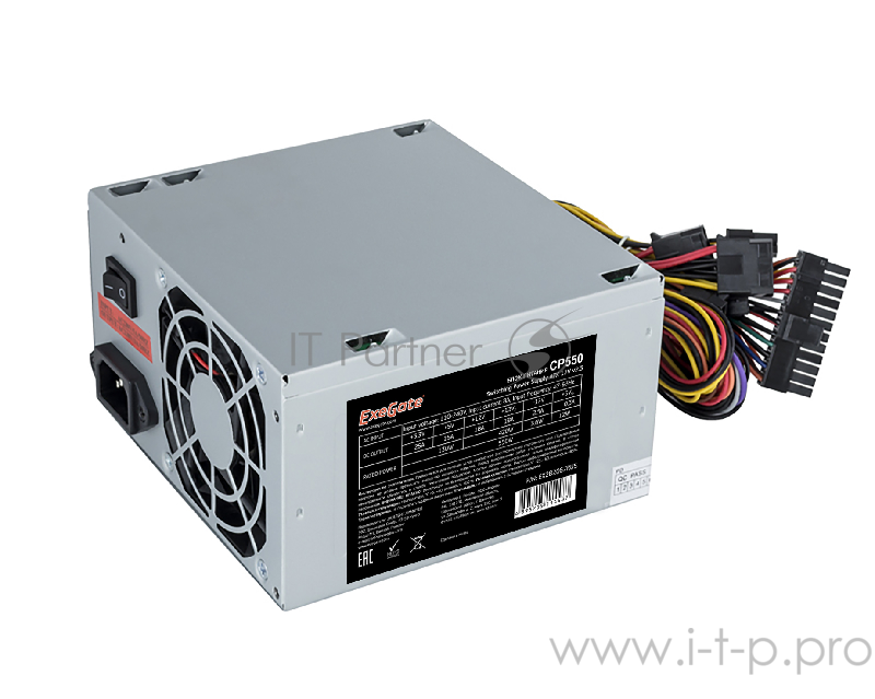 Блок питания 550W ExeGate CP550, ATX, SC, 8cm fan, 24p+4p, 3*SATA, 2*IDE, FDD