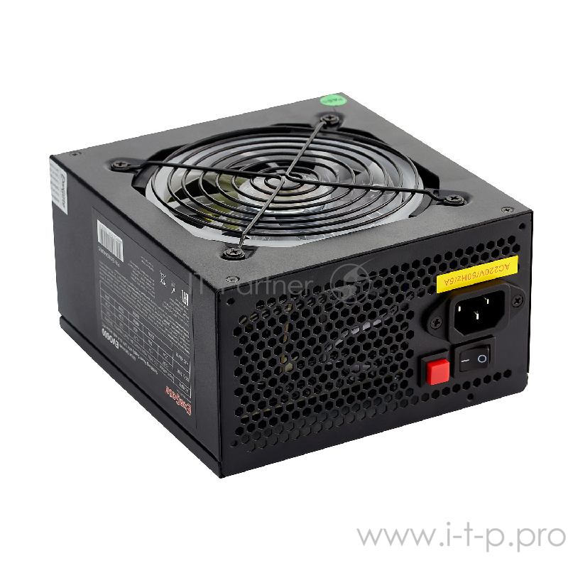 Блок питания 600W ExeGate EVO600, ATX, PC, RGB, black, APFC, 12cm, 24p+(4+4)p, PCI-E, 5*SATA, 3*IDE, FDD + кабель 220V в комплекте