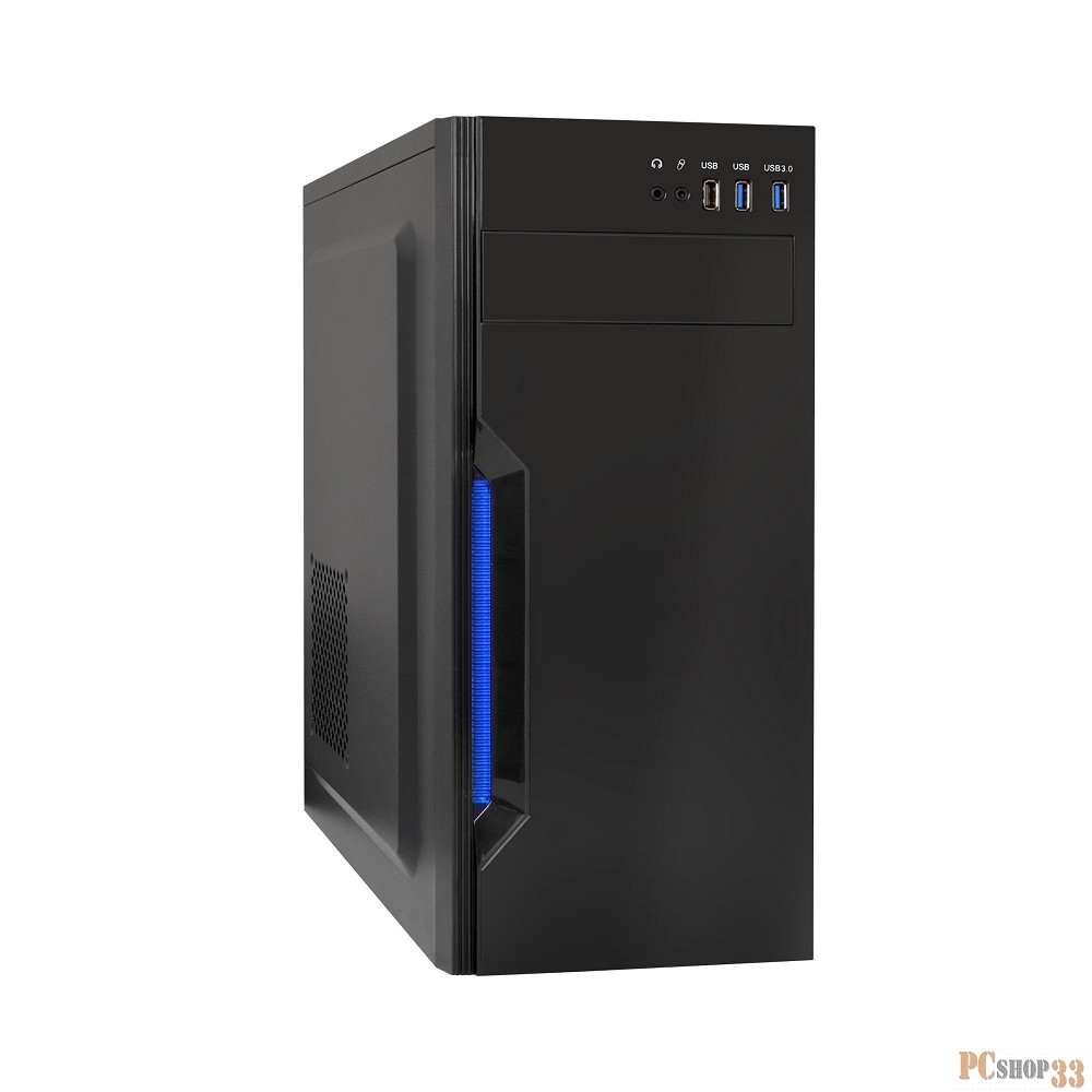 Корпус Miditower ExeGate XP-333U Black, ATX, <XP450, Black,120mm>, 1*USB+2*USB3.0, Audio