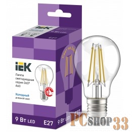 Iek LLF-A60-9-230-65-E27-CL Лампа LED A60 шар прозр. 9Вт 230В 6500К E27 серия 360°