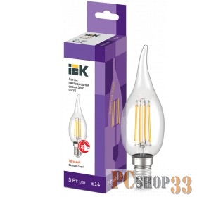 Iek LLF-CB35-5-230-30-E14-CL Лампа LED СВ35 св.н/ветру 5Вт 230В 3000К E14 серия 360°