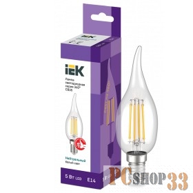 Iek LLF-CB35-5-230-40-E14-CL Лампа LED СВ35 св.н/ветру 5Вт 230В 4000К E14 серия 360°