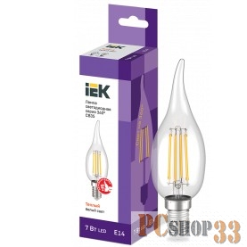 Iek LLF-CB35-7-230-30-E14-CL Лампа LED СВ35 св.н/ветру 7Вт 230В 3000К E14 серия 360°