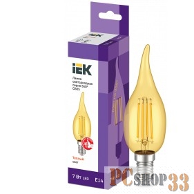 Iek LLF-CB35-7-230-30-E14-CLG Лампа LED СВ35 св.н/в зол. 7Вт 230В 2700К E14 серия 360°