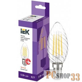 Iek LLF-CT35-5-230-30-E27-CL Лампа LED CT35 свеча вит. 5Вт 230В 3000К E27 серия 360°