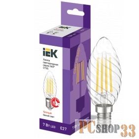 Iek LLF-CT35-7-230-30-E27-CL Лампа LED CT35 свеча вит. 7Вт 230В 3000К E27 серия 360°