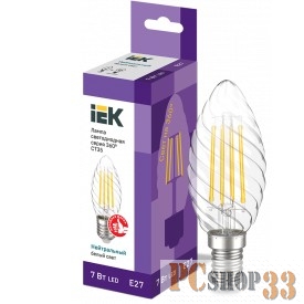 Iek LLF-CT35-7-230-40-E27-CL Лампа LED CT35 свеча вит. 7Вт 230В 4000К E27 серия 360°