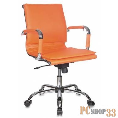 Кресло руководителя Бюрократ CH-993-Low/orange низкая спинка оранжевый искусственная кожа крестовина