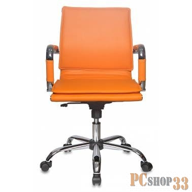 Кресло руководителя Бюрократ CH-993-Low/orange низкая спинка оранжевый искусственная кожа крестовина