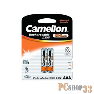 Camelion AAA- 900mAh Ni-Mh BL-2 (NH-AAA900BP2, аккумулятор,1.2В) (2 шт. в уп-ке)
