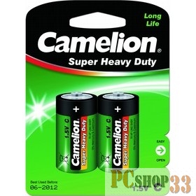 Camelion R14 BL-2 (R14P-BP2G, батарейка,1.5В) (2 шт. в уп-ке)