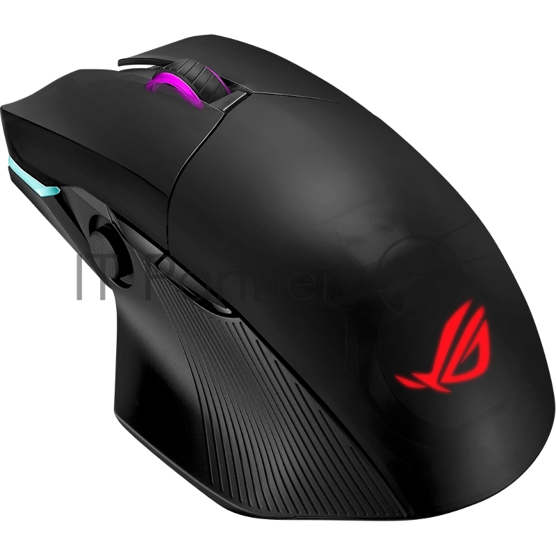 ASUS ROG Chakram Игровая беспроводная мышь (2.4GHz/Bluetooth, Qi, RGB LED, 6 кнопок, Omron, 16000 dpi, black, USB, 90MP01K0-BMUA00)