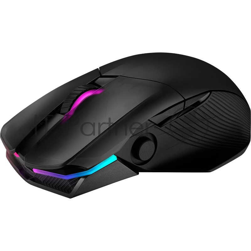 ASUS ROG Chakram Игровая беспроводная мышь (2.4GHz/Bluetooth, Qi, RGB LED, 6 кнопок, Omron, 16000 dpi, black, USB, 90MP01K0-BMUA00)